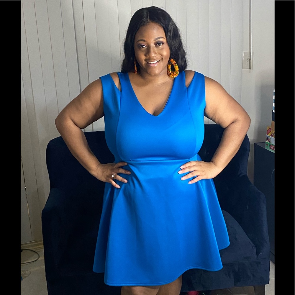 Blue skater dress